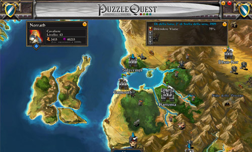 La mappa di Puzzle Quest