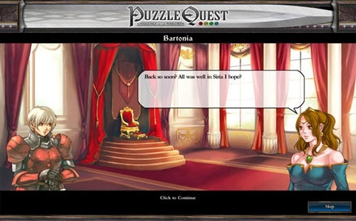 Un dialogo in Puzzle Quest